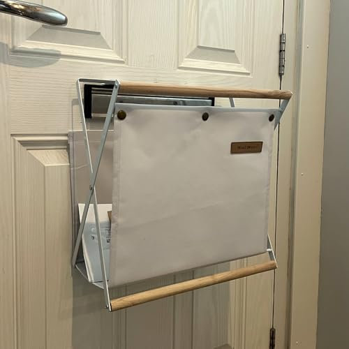 MAIL MORE Letter Catcher, Door Mail Catcher,Letter Box, Mail Parcel Catcher Cage for UPVC Glass Wood and Metal Doors, Letter Catcher for Front Door (METAL FRAME- WHITE)