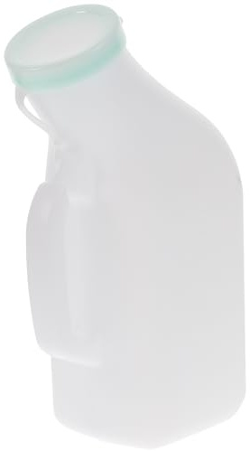 Transparentes Männerurinal 1200ml aus Kunststoff, Tragbar und Faltbar | Verschlussdeckel, Auslaufsicher und Dichtend, für Auto und Bergtouren, Inklusive Reinigungsbürste