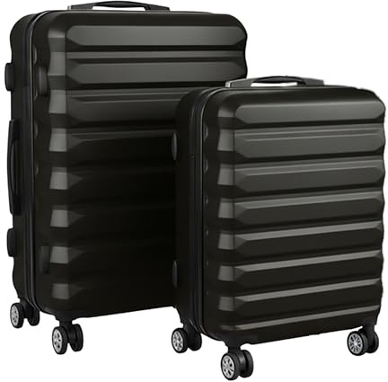 Relaxdays Kofferset, 2-teilig, 2 Größen, 4 Rollen, Hartschale, Teleskopgriff, Reisekoffer mit Zahlenschloss, Farbwahl