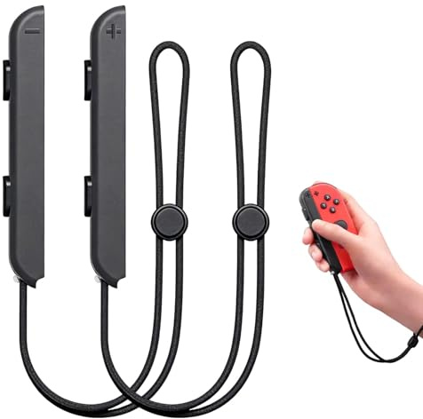 EuSupNova 2 Paquetes Controlador de Correa, Muñequeras Ajustable Negro | Accesorio de Repuesto Portátil, para Controlador, compatible con Juegos Switch