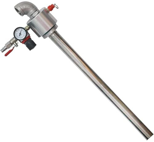Pompa pneumatica per trasferimento olio con tamburo, pompa pneumatica per fusti in acciaio inossidabile, con manometro e valvola di sicurezza, per gasolio, olio motore, olio idraulico e liquidi conven