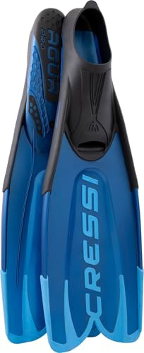 Cressi Agua Pro Schwimmflossen für Erwachsene, Tauchflossen, Vollfußflossen | Kraftvoller Vortrieb mit wenig Beinarbeit, barfuß & mit Neoprensocken, für Tauchschulen & Verleih, für Schwimmen & Tauchen