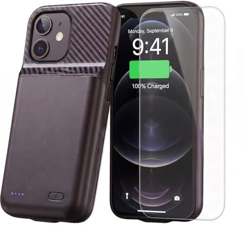 JUBOTY Battery Case for iPhone 13/13Pro/14, Ultra-Slim Travel Portable Charging Case, 2026 Upgrade 10000 mAh Extended Battery Life, Premium Materials Rechargeable Charger Case (Black)
