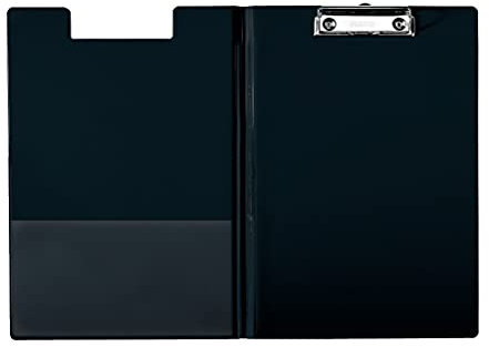 Esselte Porte bloc A4 avec couverture, plastique rigide, noir, 56047