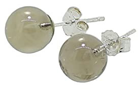 budawi® - Rauchquarz Ohrstecker Kugel Perle 925er Silberohrringe Stecker