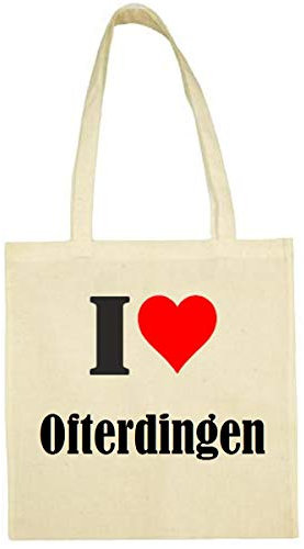 Reifen-Markt Tasche I Love Ofterdingen Größe 38x42 Farbe Natur Druck Schwarz