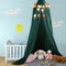Betthimmel Baldachin aus Baumwolle Leinwand Deko Baldachin für Kinderzimmer Babybetthimmel auch als Mückenschutz Gute Luftzirkulation, mit Installation Tools, Höhe 235cm (Dunkelgrün)