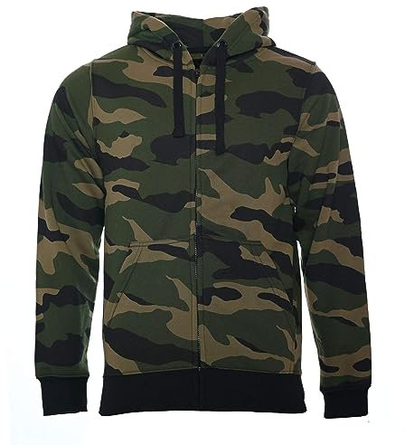 ROCK-IT Apparel I Felpa Mimetica con Cappuccio da Uomo I Giacca con Cappuccio I Hoody I Felpa con Cappuccio con Cerniera I Lavorazione di Alta qualità I Taglie S-5XL I Verde/Marrone Small
