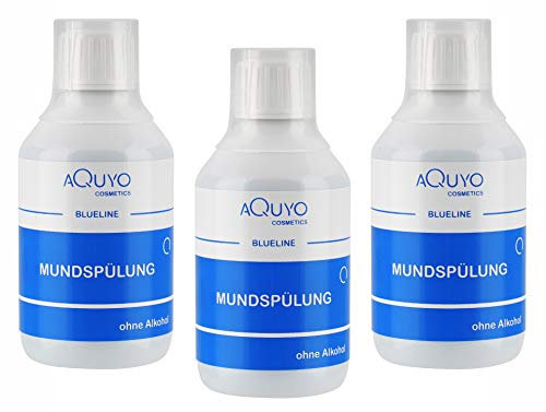 Blueline antibakterielle Mundspülung bei Zahnfleischentzündung und Mundgeruch (3er Pack - 3x 250ml) | ohne Alkohol, für eine gesunde Mundhygiene