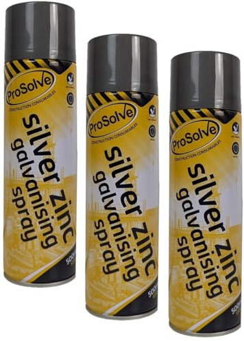 PDL – Pegdev Zinc Silver Galvanised Aerosol Spray Paint 500ml – Galv - Anti-Corrosion Primer for Iron, Piping, Ducts, Automotive, and Marine Parts. (3)