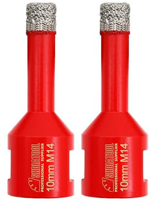 SHDIATOOL Punta per Trapano Diamantata 2 Pezzi 10mm Vacuum Brasato Foretto Diamantato per Porcellana Piastrella Granito Marmo Taglio a Secco