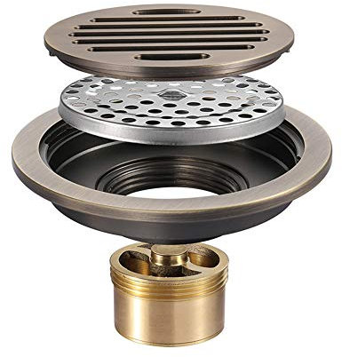 Runde Bodenablauf Messing Abfall Kanaldeckel Für Badezimmer Duschraum Toilette Wäsche Im Freien Garten, Bronze