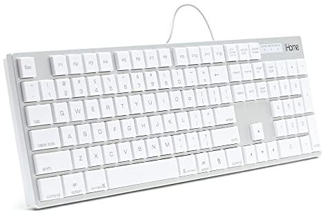 iHome Full Size Mac Keyboard - Apple Ios Mac iMac Windows Desktop PC Laptop - Wired