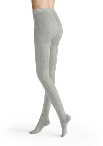 Hudson Winter Plait Sh Collant da Donna in Maglia, Lana, Argento 0502, 38-40