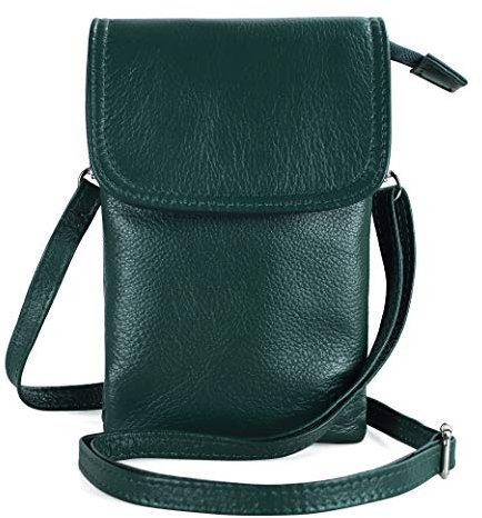 befen Genuine Leather Phone Bag, Real Leather Purse - Small Cross Body Bag for Women, Long Strap, Key Ring - Fits 8 Plus or Phones Up to 6.5 Inch