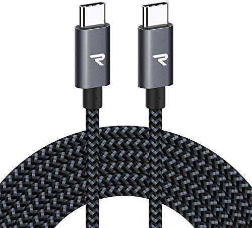 RAMPOW Câble USB C vers USB C 3m, Câble USB C Charge Rapide 60W pour Macbook Pro, iPad Pro 2018, Nintendo Switch, Samsung S8/S9/S10, Google Pixel - Gris Sidéral