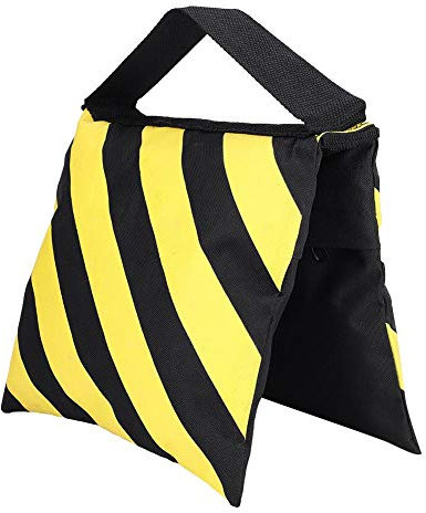 Dpofirs Gelbe&Schwarze Streifen Sandsack Gewicht Taschen für Studio Video Light Stand Stativ Boom Arms,Hochleistungssandsack Fotografie Studio Video Bühnenfilm,Foto Sandsack Studio Video Sandsack