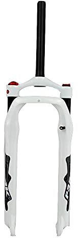 QHY MTB BMX Moutain 26inch Bike Fork Fat Bicycle Fork Oil Air Gas Locking Suspension Forks Aluminium Alloy For 4.0 Tire QR 9X135MM 1-1/8 HL (Color : AIR gloss white)