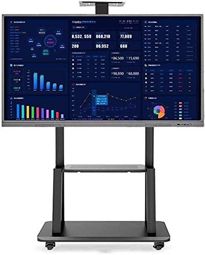 BUYAOBIAOXL TV Ständer Heavy Duty Rollen TV-Ständer mit 2 Regal, Handy-Universal-Trolley Standplatz for LED/LCD/Plasma-Flachbildmonitor, höhenverstellbar, 32/49/55/65 Zoll, Schwarz