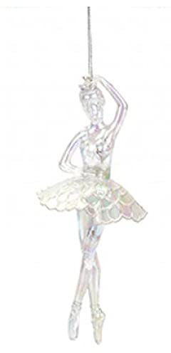 Iridescent Shimmer Elegant Hanging Ballerina Christmas Decoration Iridescent Finish Clear Acrylic Xmas Tree Pendant