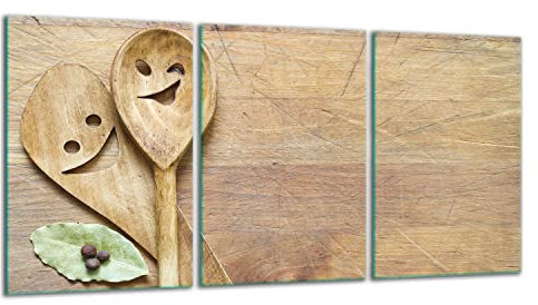 TMK ArtDeko – Placa Protectora Vitrocerámica 3 Piezas 30x52 cm – Cubre Placa de Inducción de Cristal Templado 4 mm – Tabla de Cocina de Vidrio Multifuncional y Protector Antisalpicaduras