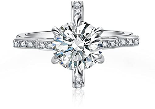 Musihy Ringe Frauen, Verlobungsringe Zirkonring Schleife Zirkonia Weiß Ringgröße 61 Pärchen Geschenk