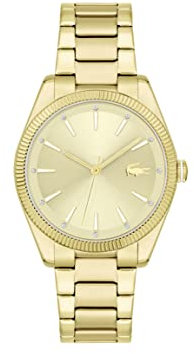 Lacoste Analog Quarzuhr für Damen mit Gelbgoldfarbenes Edelstahlarmband - 2001240