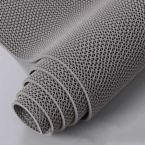 Drainage Non Slip PVC Floor Mats for Swimming Pool Bathroom Garage Restaurant Sauna SPA Indoor Outdoor Wet Area, Heavy Duty Water Drain Anti Slip Commercial Flooring Mat,Gray/Grey,0.9×1M