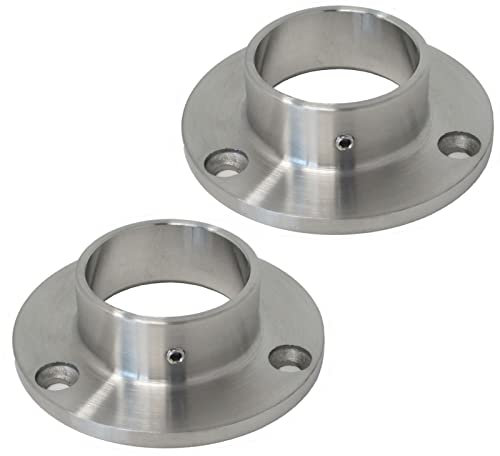 2 x Premium Edelstahl Handlaufhalter Bodenanker für Rohr-Ø 42,4 mm Rohrflansch Rohrhalter Wandanschluß und Bodenmontage von SO-TOOLS®