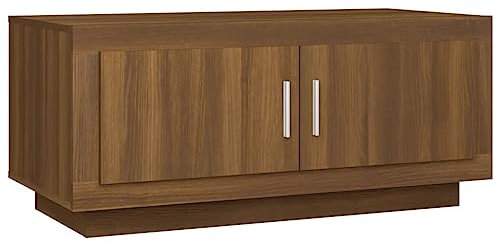 vidaXL Coffee Table Living Room Furniture End Couch Side Tea Telephone Coffee Centre Accent Table with Storage Brown Oak Engineered Wood