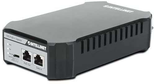 Intellinet 10G PoE++ Injektor ein 95 Watt-Port IEEE 802.3bt-konform 4PPoE Kunststoffgehäuse Power over Ethernet