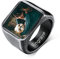 Custom4U Personalisierter Foto Fingerringe für Herren mit Gravur Edelstahl Bild Siegelring Herren Grau mit Textgravur Biker Ehering Verlobungsring Freundschaftsring Memorial Foto Geschenke
