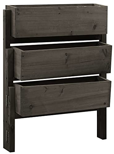 homiuse Jardinera Plegable de jardín Madera de Abeto Gris 60x14x75 cm Macetas Exterior Grandes Macetero Interior Jardinera Madera Pared Huerto Urbano Exterior Maceteros Rectangulares Altos