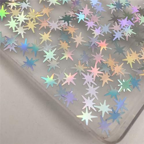 20 g/confezione formato laser argento ultrasottile glitter per unghie paillettes per body art pittura nail art decorazione fai da te-10mm stella,150g