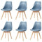 GrandCA HOME 6er Set Skandinavischer Esszimmerstühlen, Gepolsterter Stuhl mit Beinen aus Buchenholz, für Esszimmer, Wohnzimmer, Schlafzimmer, Küche (Navy blau)