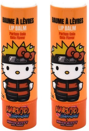 Naruto 2er set Lipgloss Kinder Offiziell lizenziert - Lippenbalsam - Erdbeergeschmack 5g -Vegan -Lippenbalsam für Kinder