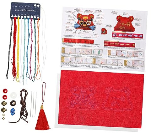 HOMSFOU 1 Satz Jahr des Tigerbeutels Glücksamulett-anhänger Handgemachte DIY Beuteltasche Nadelfaden Nähen DIY-säckchen-stickset Bettwäsche Aus Baumwolle Kunsthandwerk Liebhaber Geldbeutel
