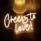 QiaoFei Panneau néon LED Cheers To Love alimenté par USB avec variateur d'intensité pour chambre, maison, bar, art, mur, fête, fenêtre, salon, décoration murale de mariage (blanc chaud)