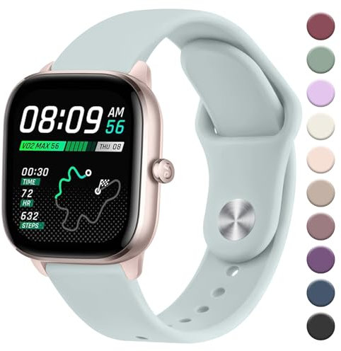 Oumida Bracciale per Amazfit Bip 3 Pro/Bip/Bip 3/Bip U Pro, 20 mm, cinturino di ricambio sportivo regolabile, per Amazfit GTS 2 Mini/GTS/GTS 3/GTS 4/GTS 4 Mini Uomo, Verde chiaro