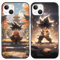 PBNDJVG [2 Piezas Anime Funda para Apple iPhone 15 6.1'', Cover Patrón Fine Diseño Carcasa Anti-Choques Suave Negro TPU Protectora Case Animadas Fundas, Negro1