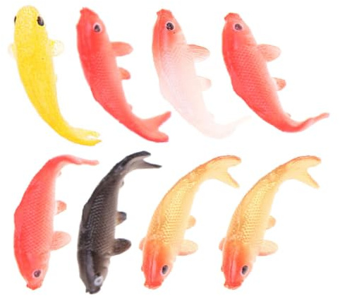 ibasenice 8 Stück Miniatur Koi Fisch Modell Kleine Realistische Kunststoff Fische Puppenhaus Zubehör Mini Dekoration DIY Bastelspaß