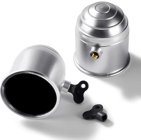 VooGenzek 2 Pezzi Tappo Gancio Traino con Serratura, 50 mm Tappo Copri Gancio di Traino in Plastica, Copertura per Gancio di Traino a Sfera, Copertura a Sfera per Gancio di Traino, Argento