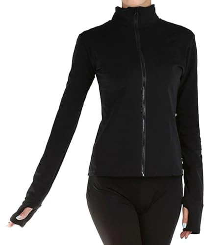 LIUHUO Veste d'entraînement pour fille pour patinage artistique – Pratique élégante et ventilée, noir, Small