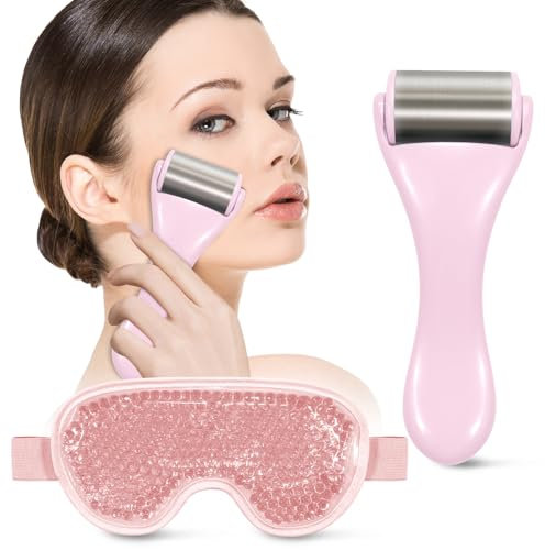 my novel things Eisroller Gesicht, Ice Roller Gesicht, Augenmaske Kühlend, Ice Roller für Gesicht und Körper Massagegerät, Gesichts-Spa-Set, Reduzieren Falten Hautpflege,Mit zufälliger Farbe geliefert