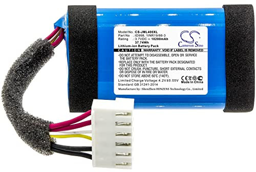 10200mAh 37.74Wh Battery Replacement for JBL Charge 4, Charge 4BLK, Charge 4J, JBLCHARGE4BLUAM Wireless Bluetooth Speaker fit Part No. 1INR19/66-3, ID998, ID998-B, IY1068, SUN-INTE-118