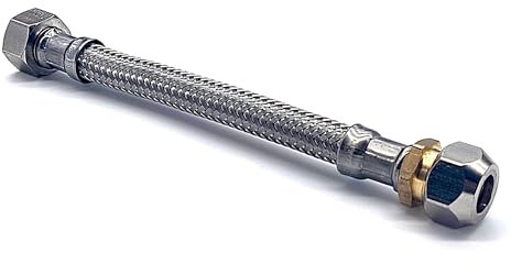 Flexschlauch 150 mm kurz DN 8 mit Quetschverschraubung und Überwurfmutter/Flex-Schlauch