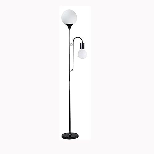 Lampadaire Lampadaire Lampadaire Nordique en Fer avec 2 Abat-Jour en Verre Lampe sur Pied Base en marbre Lampadaires pour Salon Chambre Lampe sur Pied pour Salon