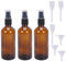 Luabue 3pcs Flacon Vaporisateur 100ml Flacon Spray Ambre Bouteille Spray Verre Vide avec pipette et mini Entonnoir Rechargeable Atomiseur Pour Huiles Essentielles, Aromathérapie, Parfums