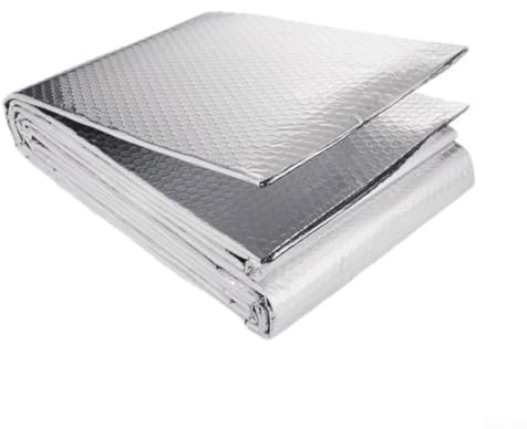 Film d'isolation en aluminium, adapté pour les plafonds, les pièces froides, les murs extérieurs, les sols, les garages, les lofts, etc. La taille du film d'isolation thermique est de 20 cm x 5 m