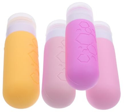 FRCOLOR 4pièces Flacons Silicone Rechargeables Pour Lotion Et Shampoing Bouteilles De Voyage Étanches Avec Lacté